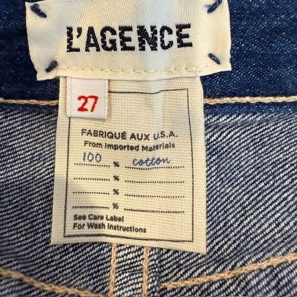 NEW! L'Agence Adele High Rise Crop Stove Pipe Jeans in Newberry Wash Size 27 - Picture 7 of 15
